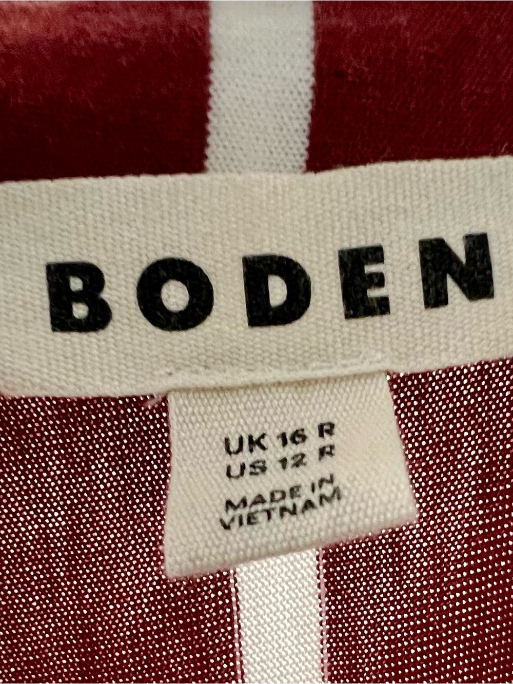 Boden sz12 Marcia Jersey Shirt Dress Burnt Orange Ivory Stripe Belted Midi Dress - Picture 4 of 7